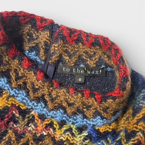 Vintage To the Max Zigzag Knit Sleeveless Mock-neck | Made in USA | S - Picture 7 of 10